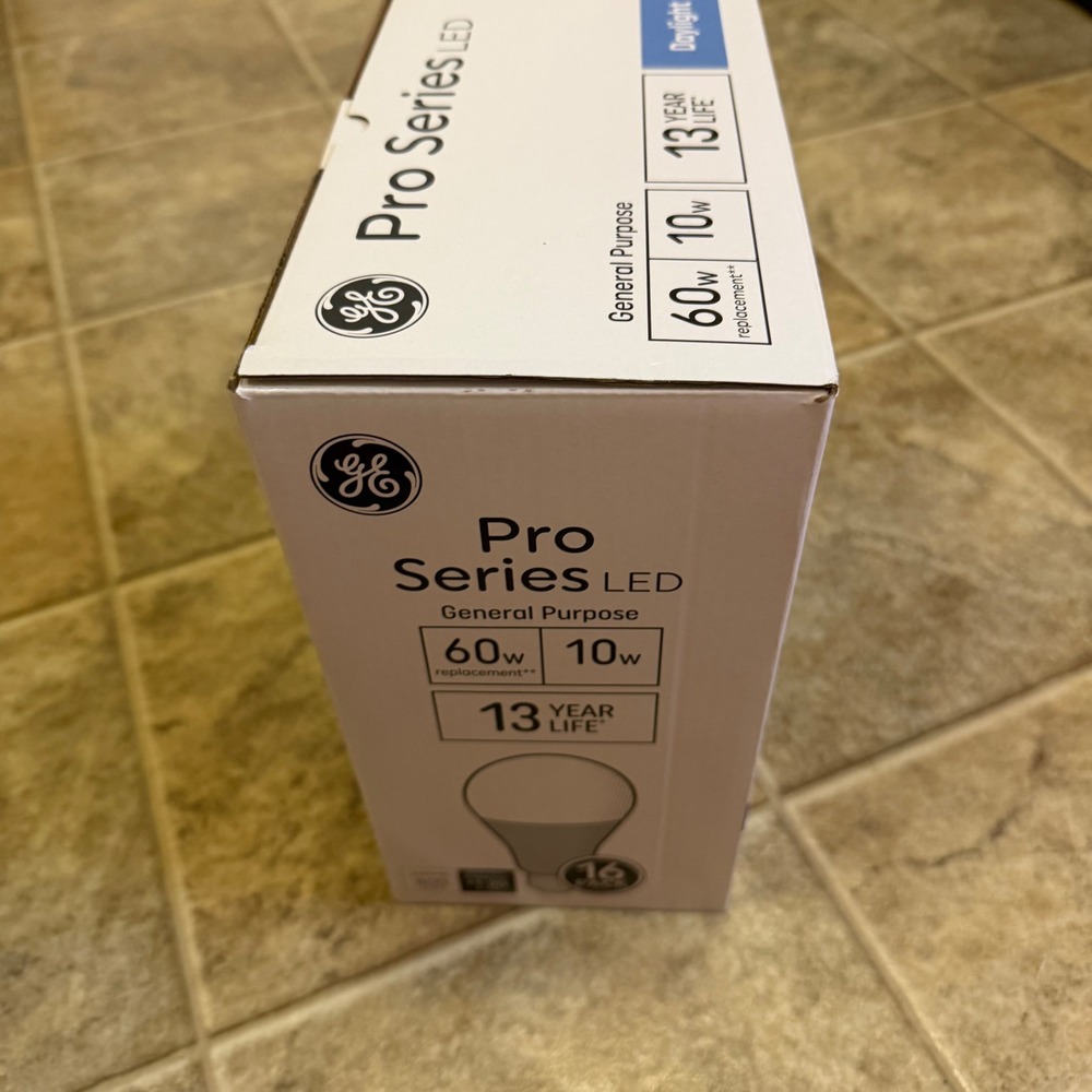 GE Pro Series LED 60W Replacement 10W Daylight A19 Dimmable Bulbs 16 Pack - Picture 2 of 6